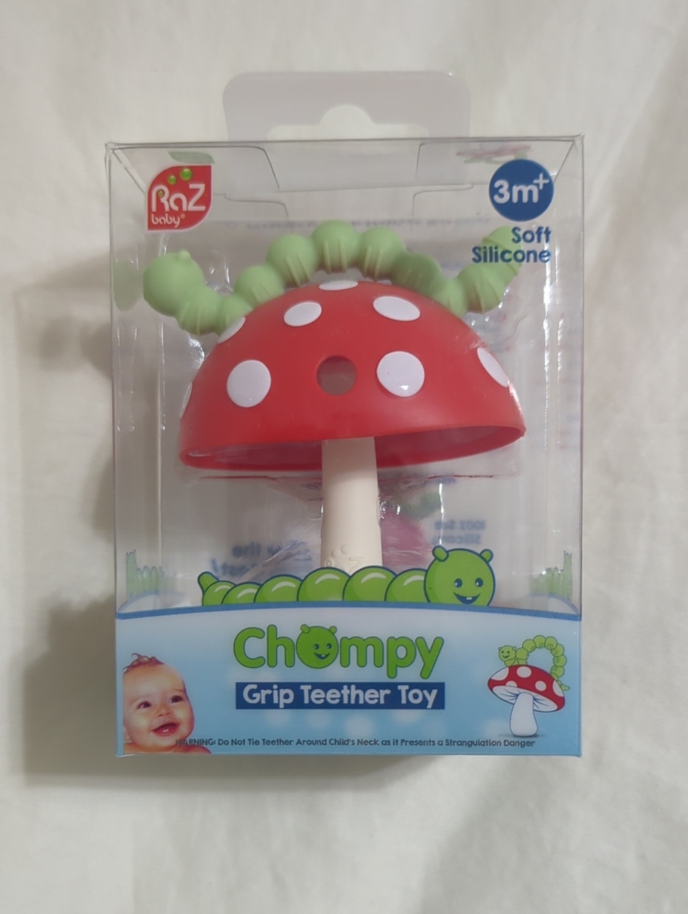 Teether Toy: mushroom and caterpillar